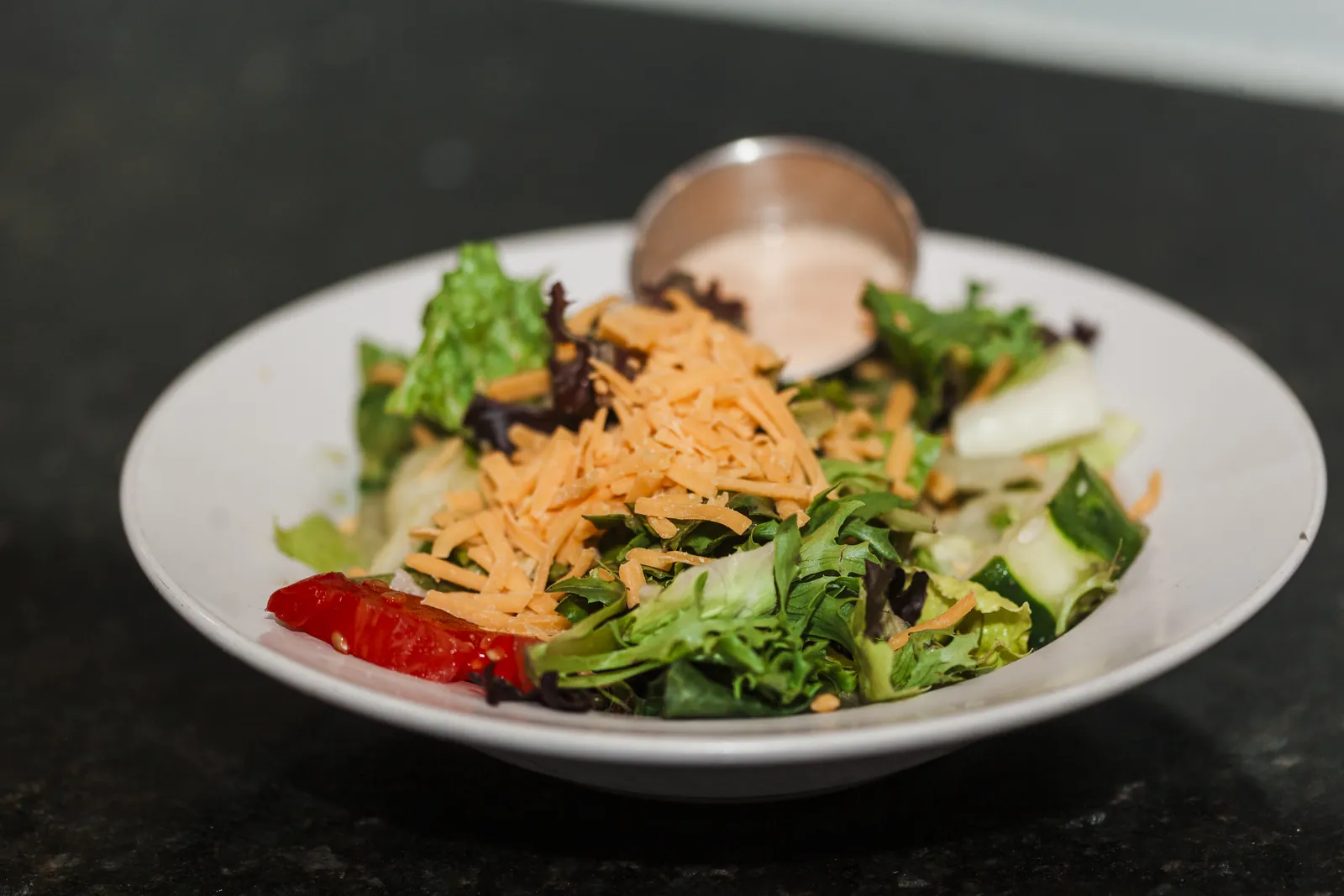 Fresh side salad at Funkheizer's