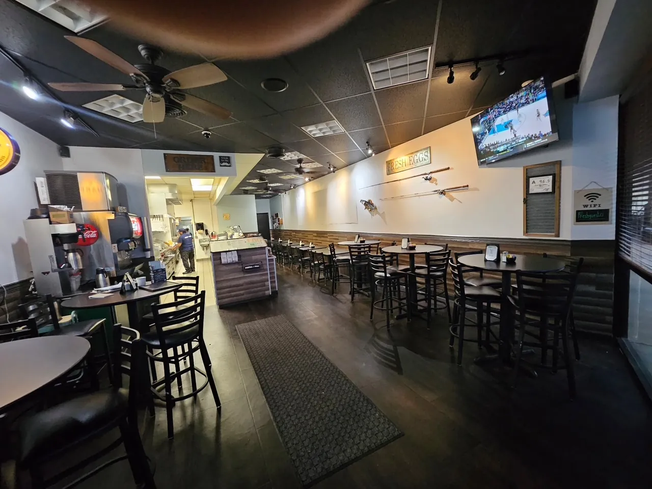 Dining room and bar at Funkheizer's Cornelius