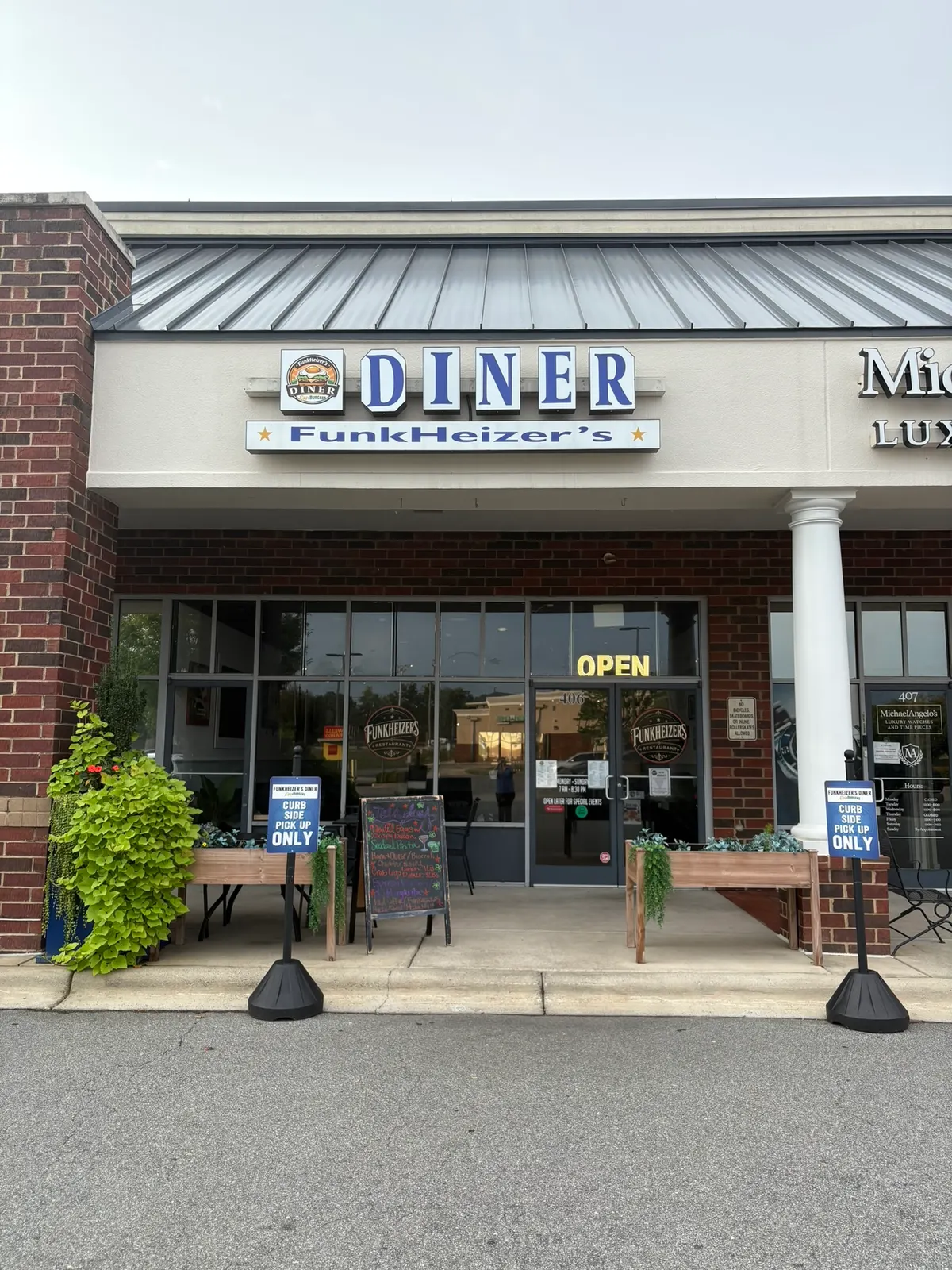 Storefront of Funkheizer's Mooresville in the Publix plaza on Brawley School Road