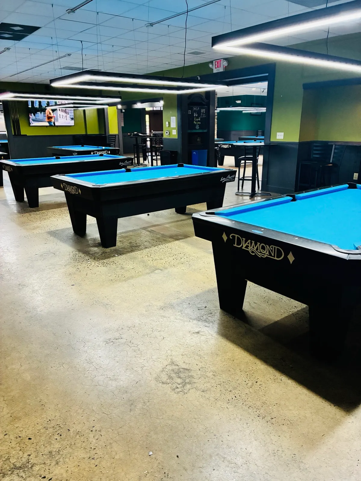 The room at Funkheizer's Billiards in Hickory, ready for a party