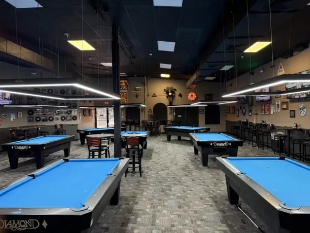 Pool tables and event space at Funkheizer's Irish Cue in Cornelius